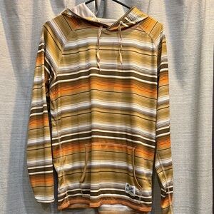Howler Brothers Brown and Orange Striped  Loggerhead Hoodie - sz. Medium